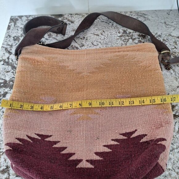 MZ 100% Wool and Leather Shoulder Bag Crossbody - Picture 13 of 13